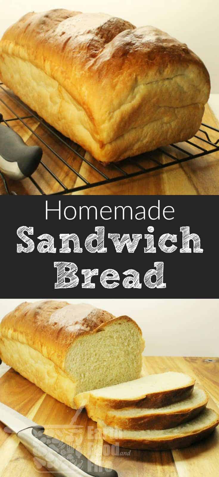 Making sandwich bread at home is so easy, not to mention cheap, that everyone should know how to make a basic loaf of white sandwich bread. This bread recipe makes a perfect loaf of homemade sandwich bread. #homemadebread #breadrecipes #bread #baking@earthfoodandfire