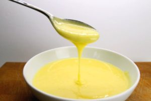a bowl of from scratch lemon curd