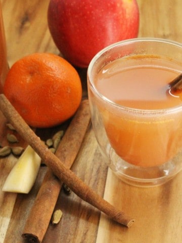 A warm spiced up apple cider, perfect to relax with on a cool fall day.