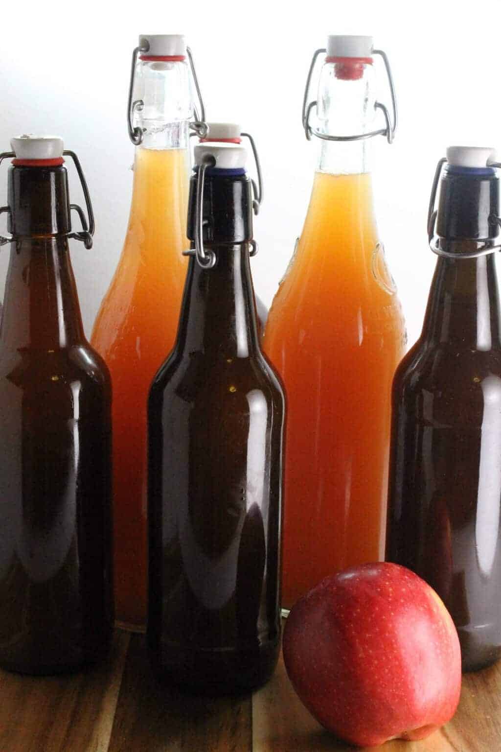 A great way to store homem made apple cider is in old pop top beer bottles!