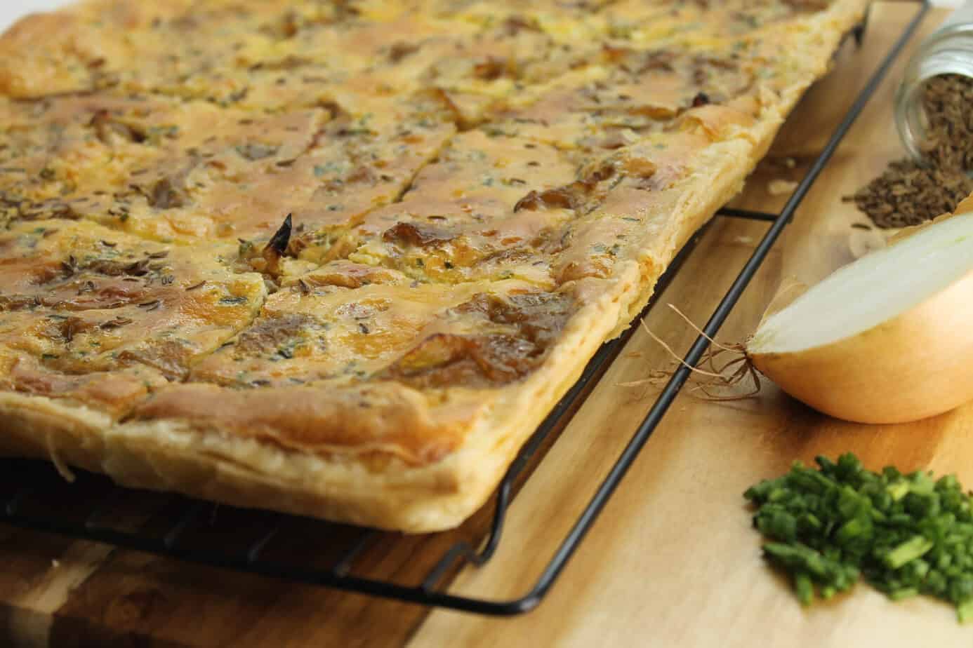 German Caramelized Onion Tart Zwiebel Kuchen Earth, Food, and Fire
