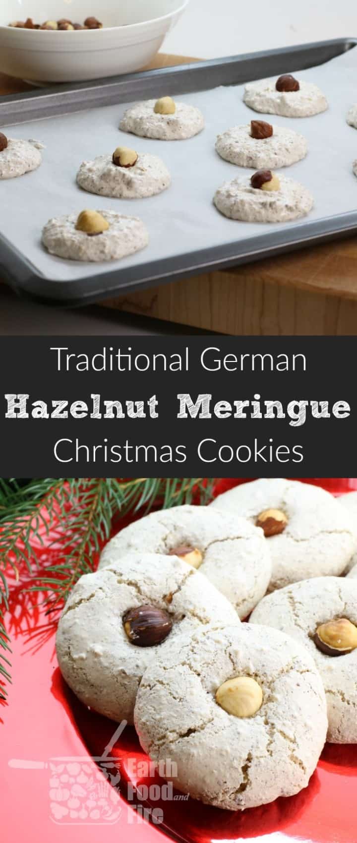These German Hazelnut Meringue Cookies are light and oh so delicious! Perfect for the holidays and they only take half an hour to make! #hazelnut #cookies #christmas #baking #germancookies