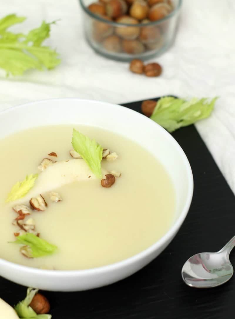 Silky smooth with a hint of pear and hazelnuts, this creamy parsnip soup is ideal for a fall inspired appetizer or meal