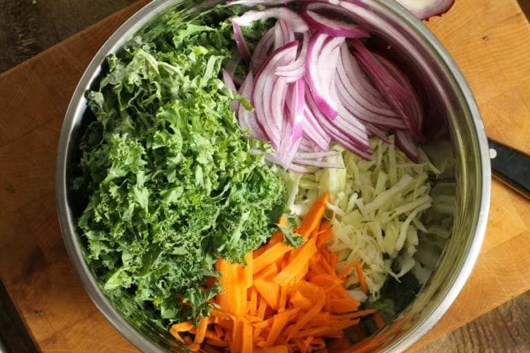 Kale Slaw (With A Creamy Lemon Garlic Dressing) Earth, Food, and Fire