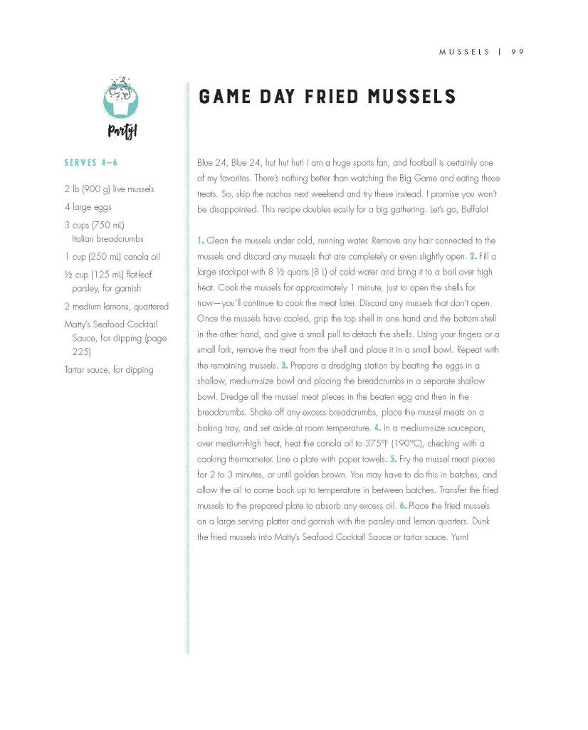 Game Day Fried Mussels Recipe - The Great Shellfish Cookbook |  Copyright © 2018 Matt Dean Pettit