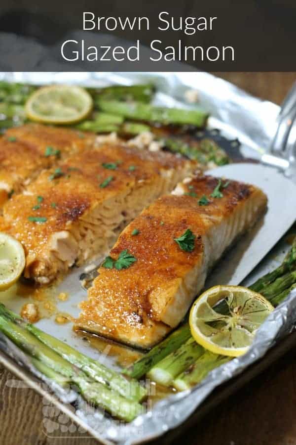 So simple and delicious, this brown sugar glazed salmon is one of the easiest baked salmon recipes you'll ever try. A quick one pan meal for any night.