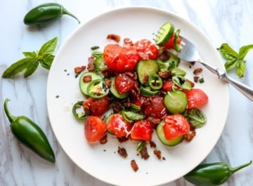 watermelon bacon and jalapeno salad