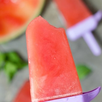 close up of watermelon popsicles