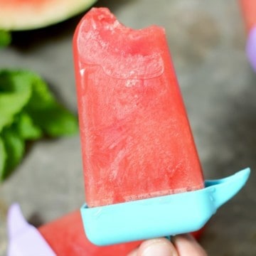 close up of watermelon popsicles