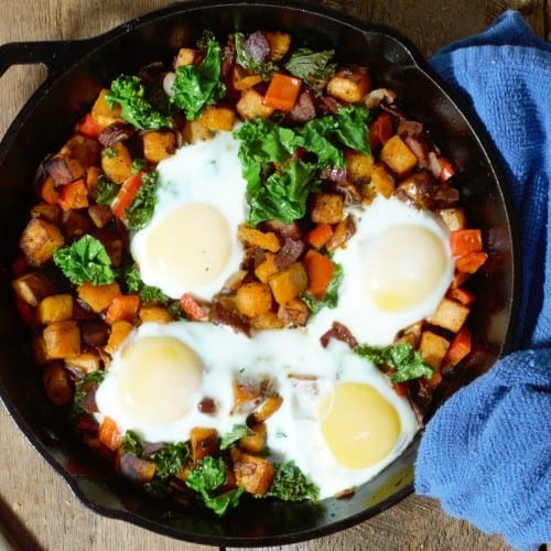 Sweet Potato Hash With Bacon and Eggs - Earth, Food, and Fire