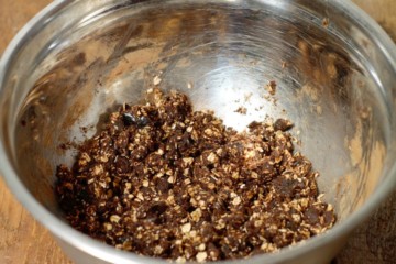 the chocolate date ball mixture ready to go