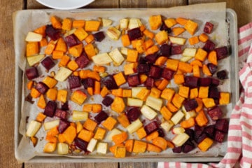 oven roasted root vegetables fresh from the oven