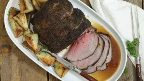 Coffee rubbed sirloin tip roast