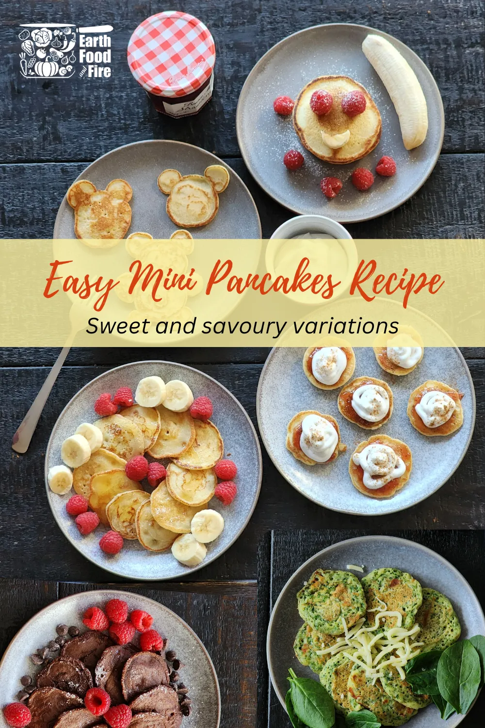 Easy Mini Pancakes + Sweet and Savory Variations