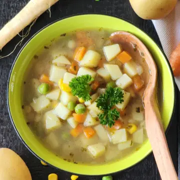 Serving gluten-free homemade potato soup