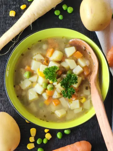 Serving gluten-free homemade potato soup