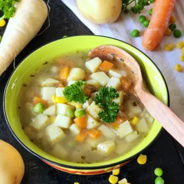 Serving gluten-free homemade potato soup