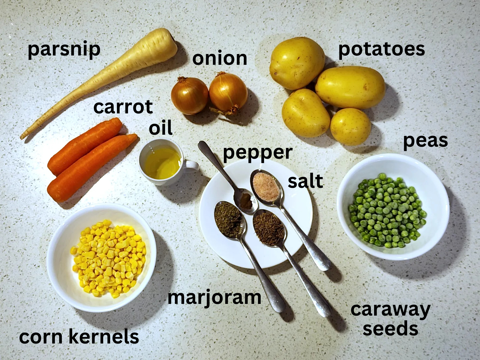 Ingredients for gluten-free homemade potato soup