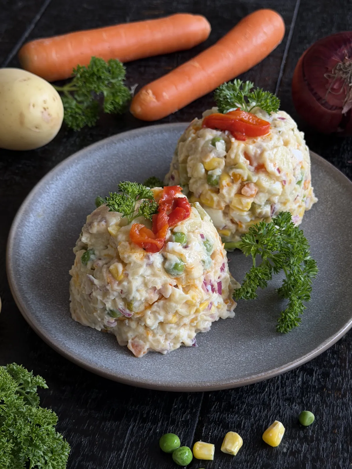 Potato salad recipe served