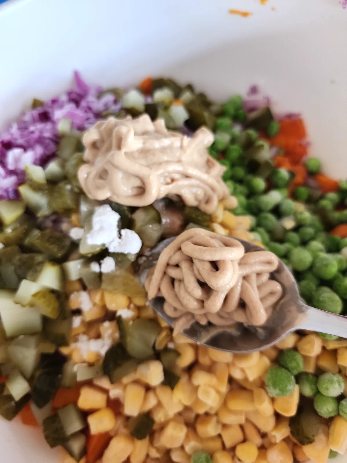 Adding mustard to vegetables