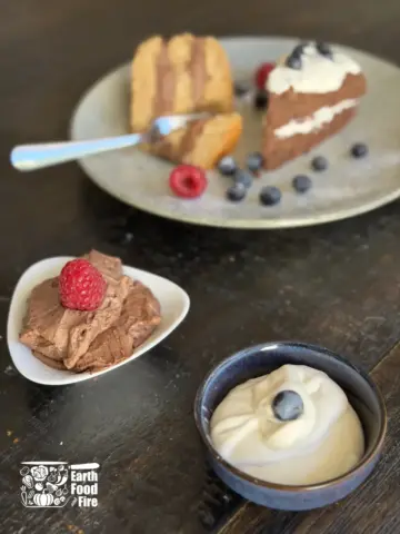 Chocolate Mascarpone & Vanilla Crème Fraîche with cakes and berries using Cake Cream Filling Recipes: