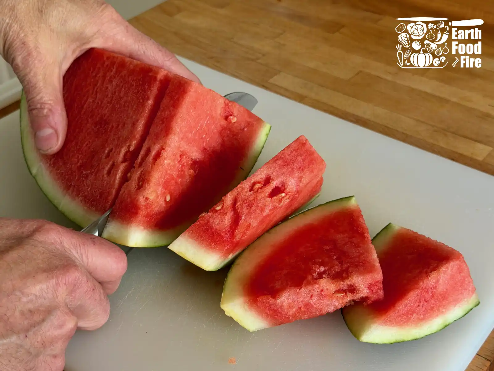 Cutting watermelon slabs
