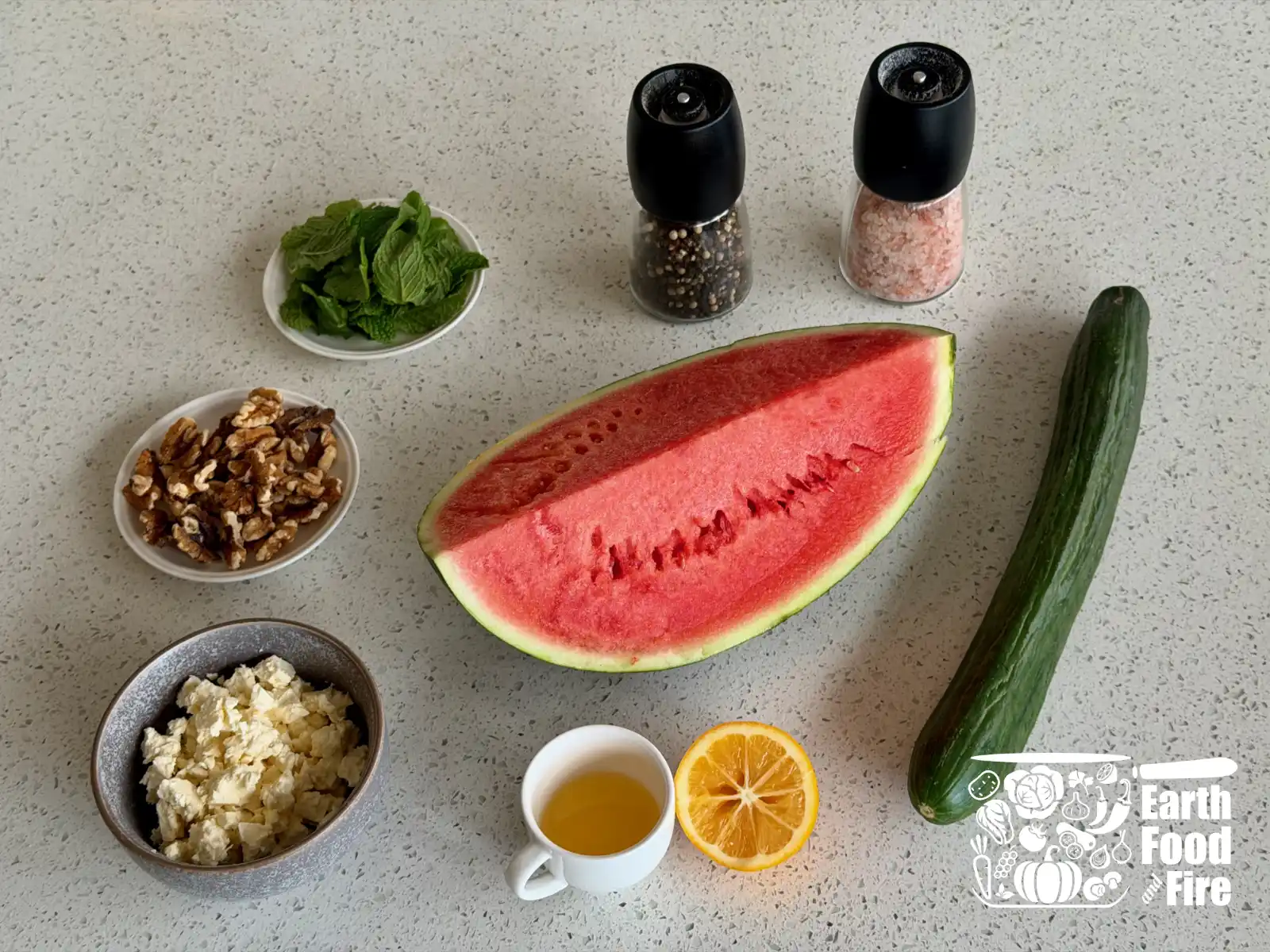 Feta cheese watermelon salad recipe ingredients