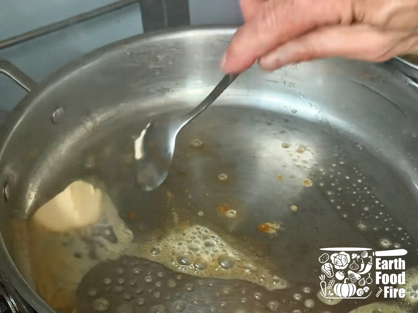 Melting butter for fish chowder