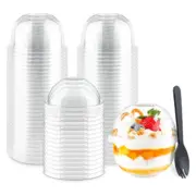 Plastic Dessert Cups with Dome Lids and Sporks