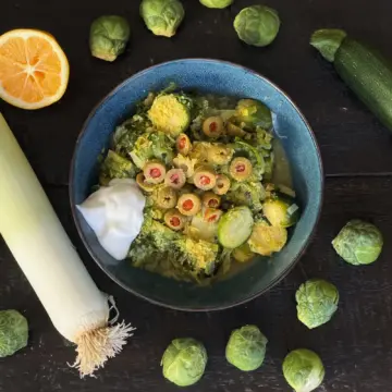 Sauteed Brussels sprouts recipe card