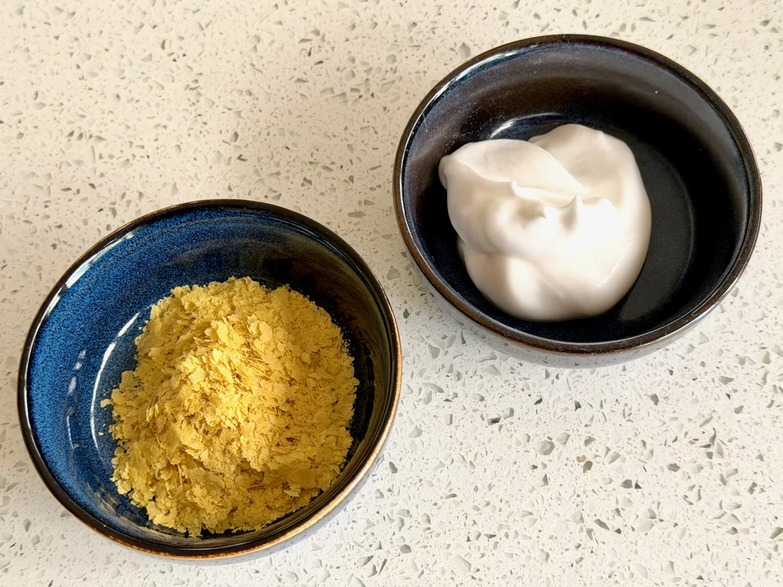 Greek yogurt and nutritional yeast - optional topping for Brussels sprouts