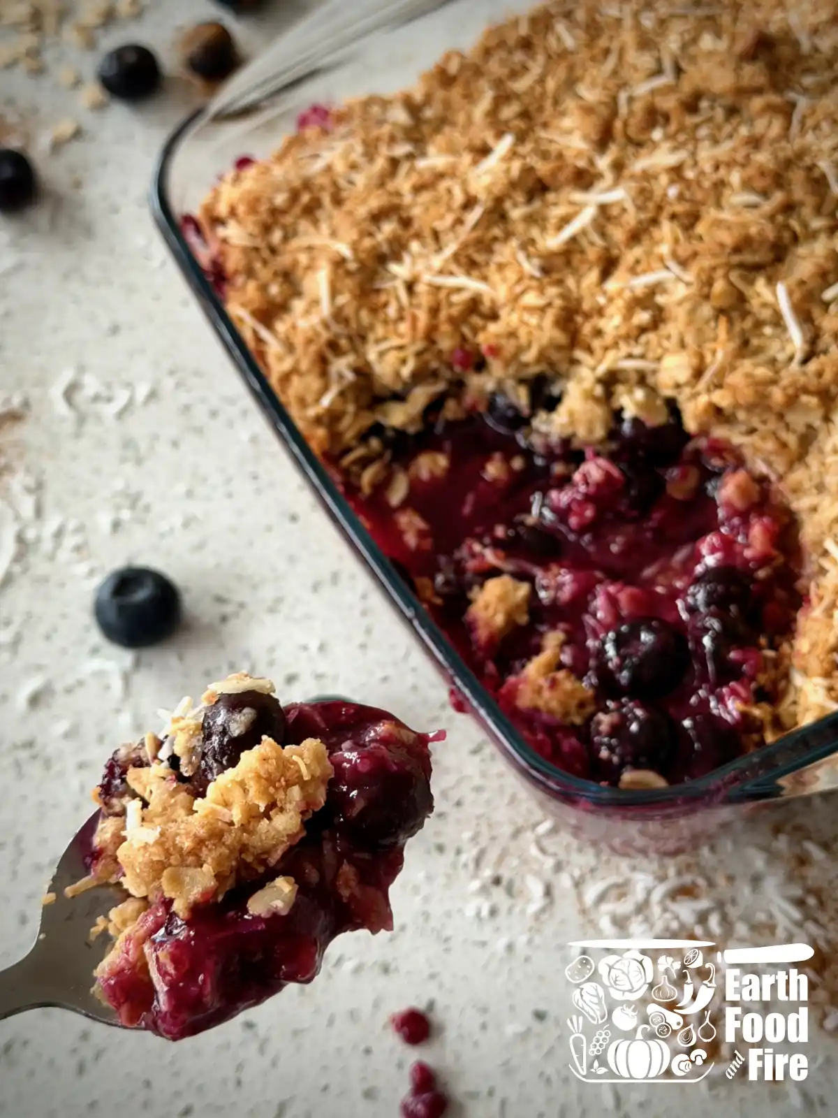 Spoonful of blueberry crumble